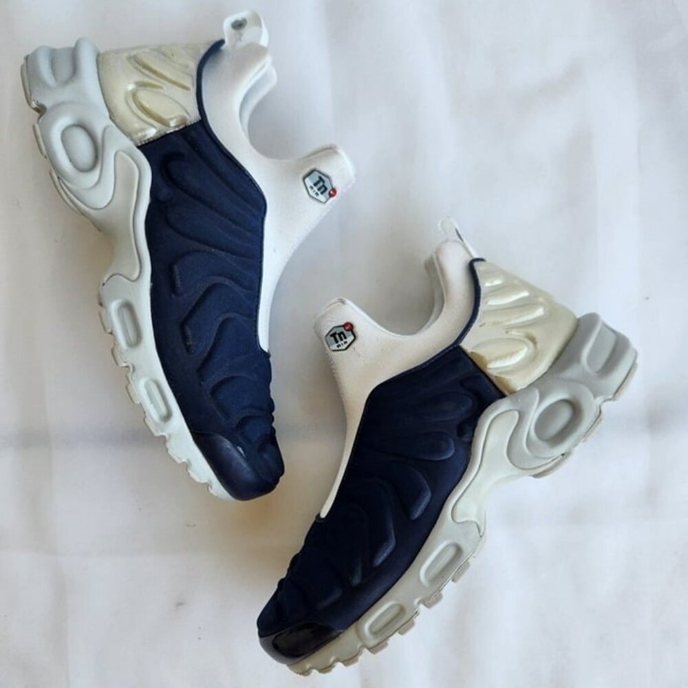 6 WOMEN'S NIKE AIR MAX PLUS SLIP SP MIDNIGHT NAVY / SILVER 940382-400 SNEAKERS